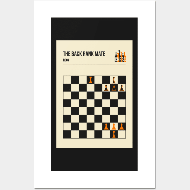 The Back Rank Mate Chess Checkmate Vintage Book Cover Poster Wall Art by jornvanhezik